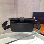 Prada 1BD295 Shiny Leather Shoulder Bag